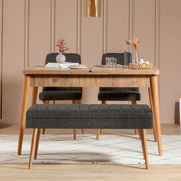 Jídelní set Vlasta 1 (borovice antlantic + antracit) (pro 4 osoby)