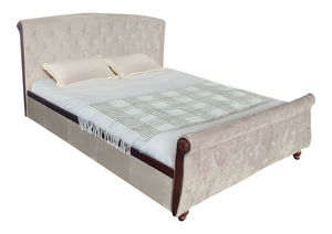 Manželská postel 180x200 cm Bretto (šedohnědá)Taupe Velvet látka)