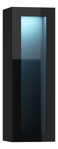 Vitrína na stěnu Vigo 90 LED černá (s osvětlením)