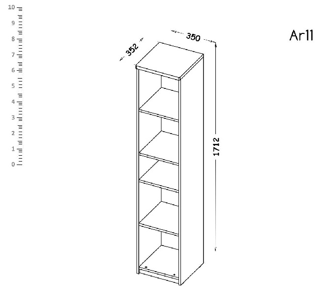 Regál typ AR11 Alishia (bílá)