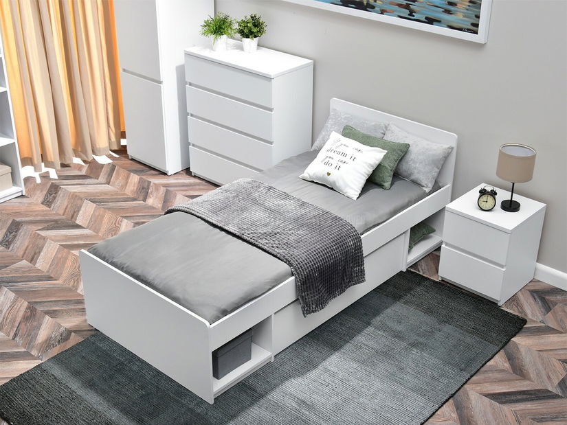 Jednolůžková postel Lehendakari LI09 (bílá)