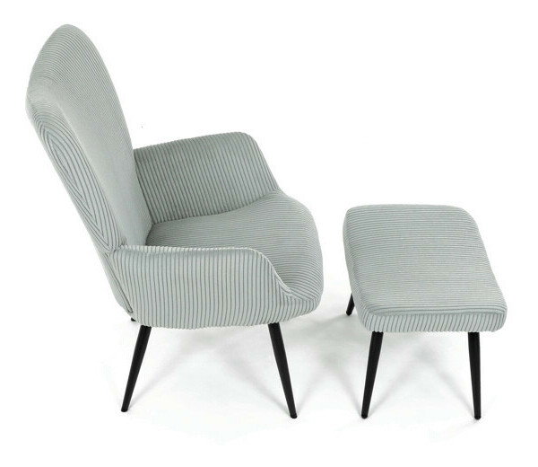 Křeslo s taburetkou Laruigo (modrá)