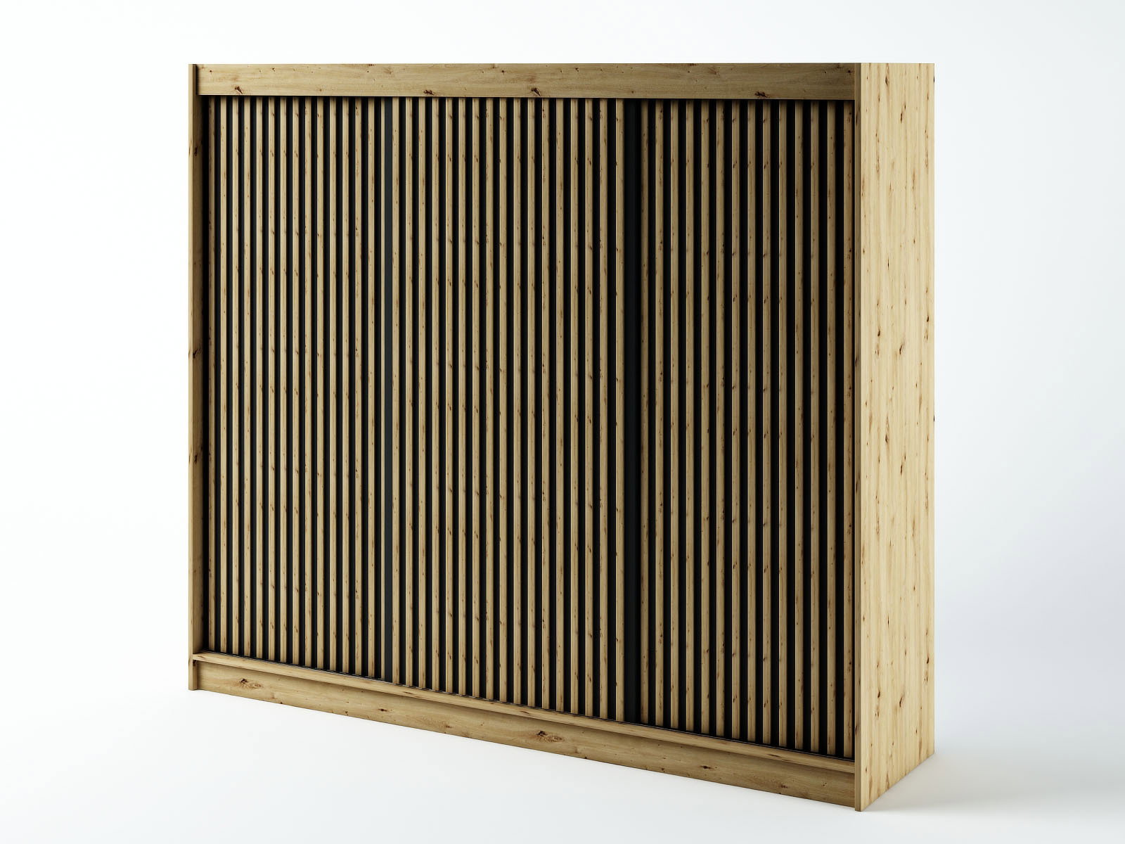 Šatní skříň 250 cm Ladonna 1 2 (dub artisan + černá matná)