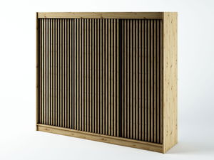 Šatní skříň 250 cm Ladonna 1 2 (dub artisan + černá matná)