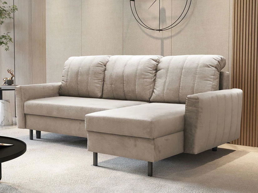 Rohová sedací souprava se dvěma úložnými prostory Aliance (béžová)