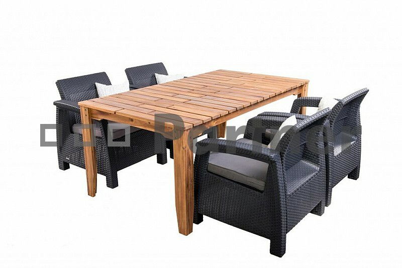 Zahradní nábytek Glasgow III. 1+4 antracit (um. ratan) *polštářky zad ZDARMA