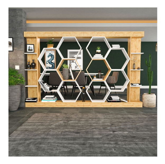 Regál Salix (bílá + dub) *bazar