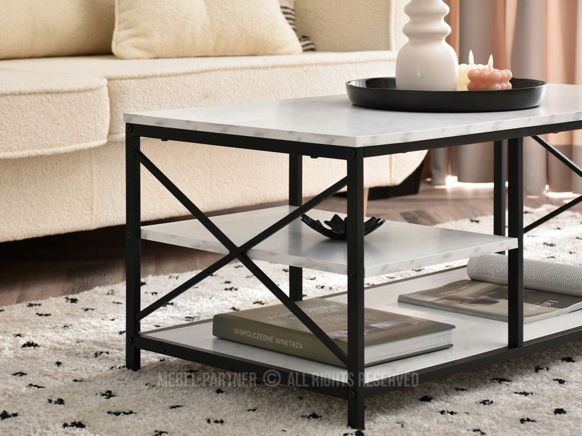 Konferenční stolek Jukky Stol (bílá + černá)