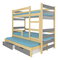 Patrová dětská postel 180x75 cm Karin (s roštem a matrací) (borovice + šedá)
