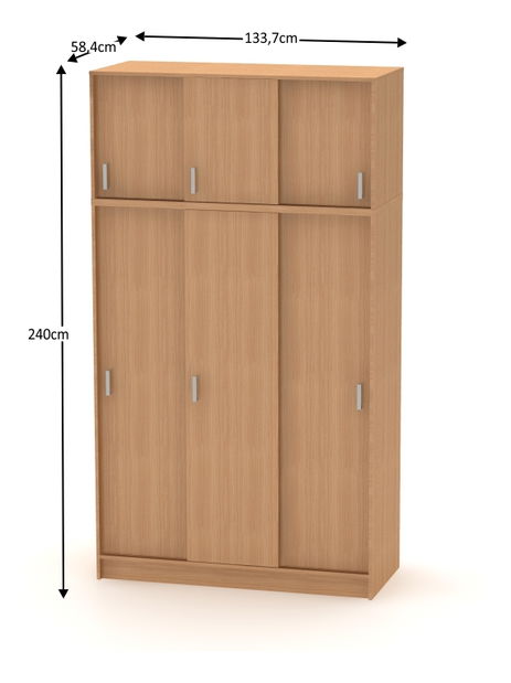 Šatní skříň Breanna 4 BE04-010-00 (buk)