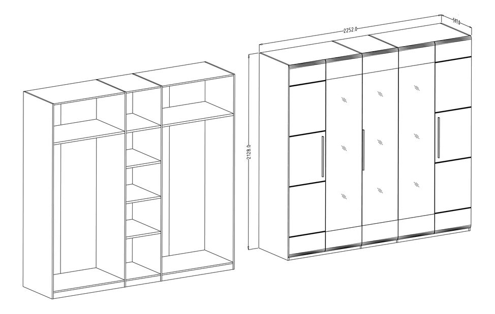 Šatní skříň Hanna Typ 21