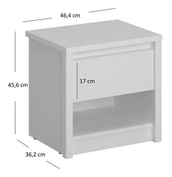 Noční stolek Ethan 1s (bílá)