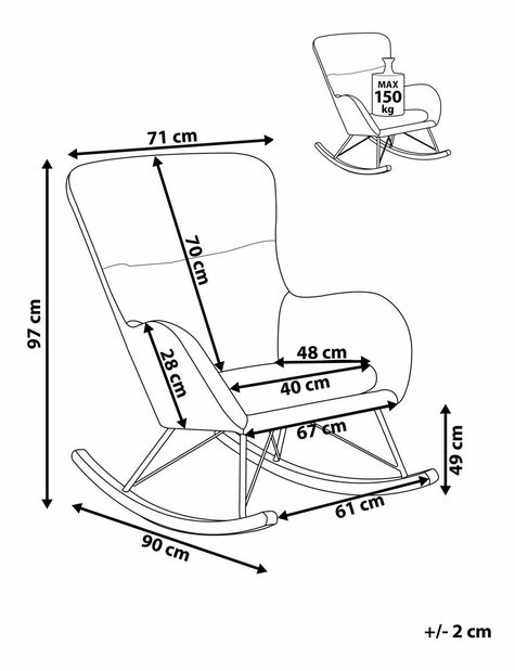 Houpací křeslo Esan (smaragdová)