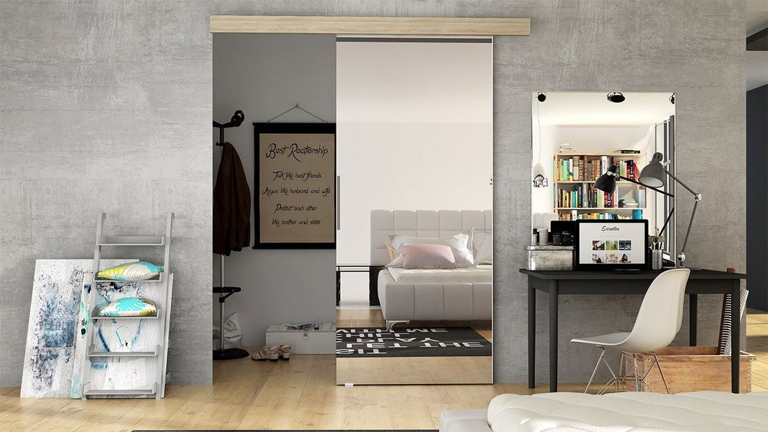 Posuvné dveře Orenia II (sonoma + zrcadlo)