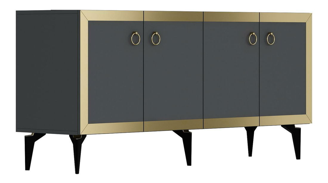 Skříňka Muvuta 1 (antracit + zlatá)