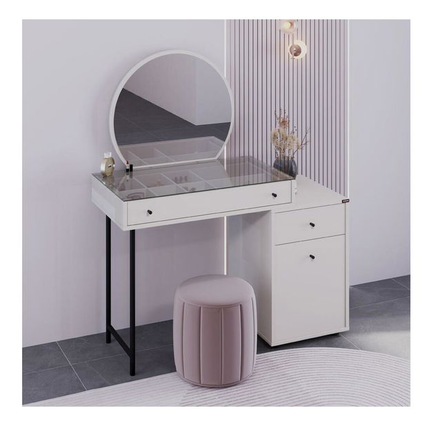 Toaletní stolek Trinity 3 (bílá) (se zrcadlem)