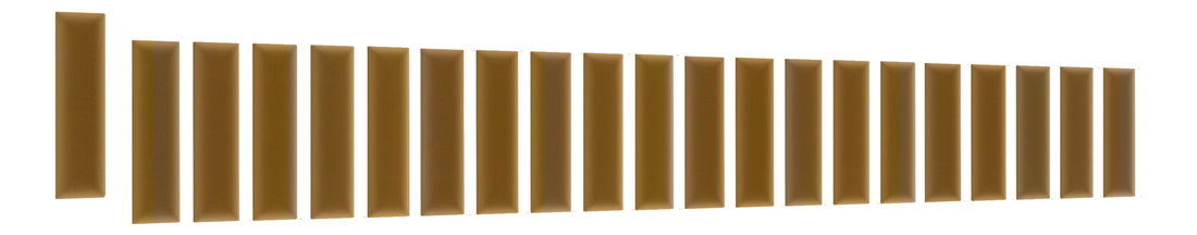 Set 20 čalouněných panelů Quadra 210x90x60 cm (hořčicová)
