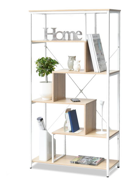 Regál Harp B (dub + bílá)