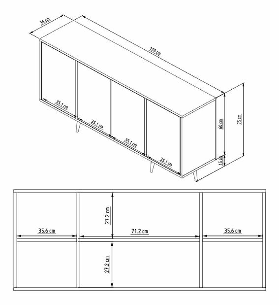 Skříňka Arvie (travertin)