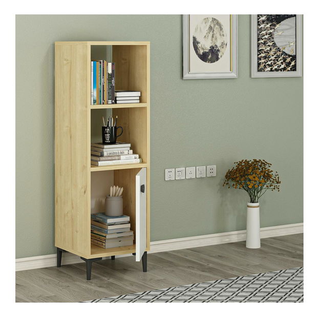 Regál Pububo (dub safírový + bílá)