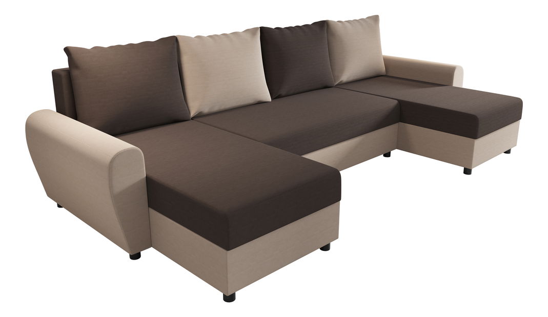 Rohová sedací souprava U Fleur U (capuccino + tmavě hnědá)