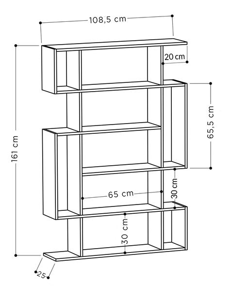 Regál Mikke (dub sonoma + antracit)