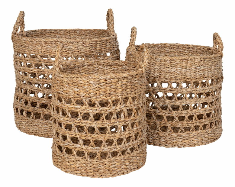 Set 3 ks košíků Byzantie (přírodní + černá)