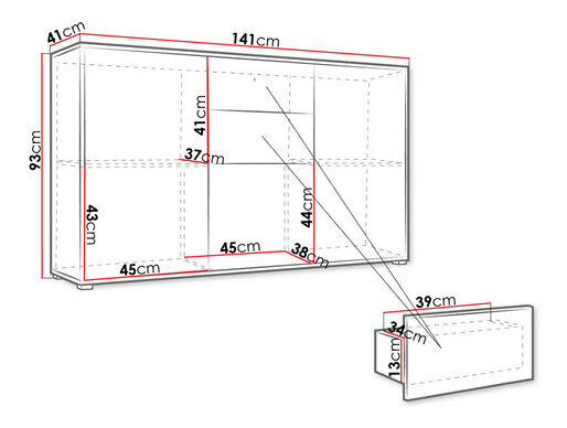 Komoda Alkyra K3D2SZ AK02 (bílá)