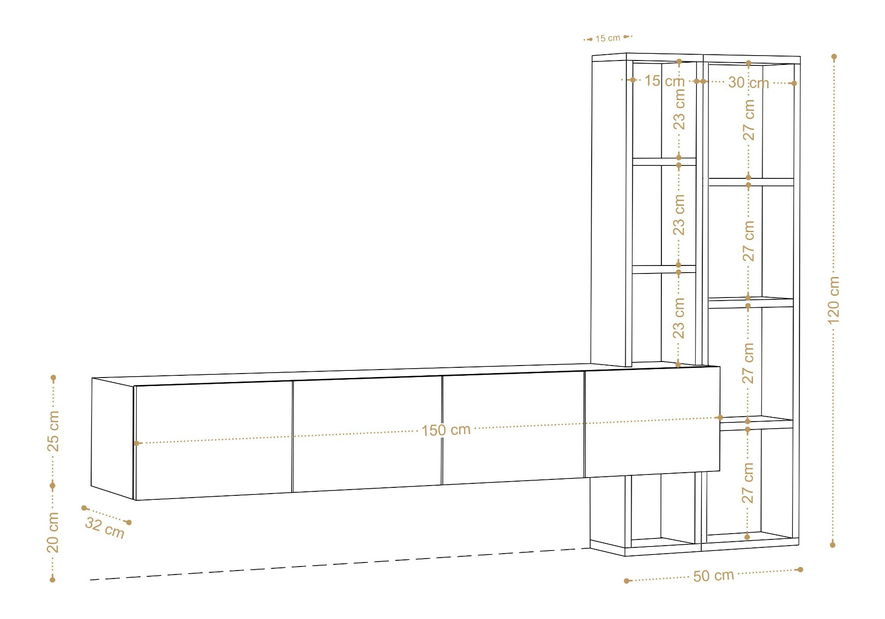 TV stolek/skříňka Panda 1 (Bílá + Dub)