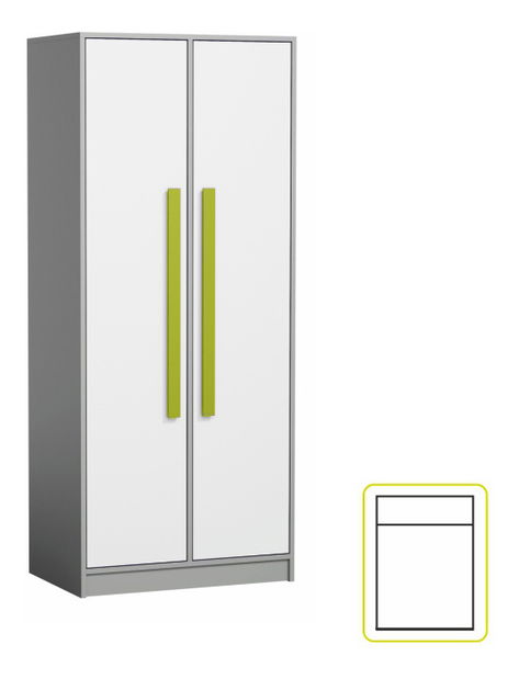 Šatní skříň Piere P01 Zelená