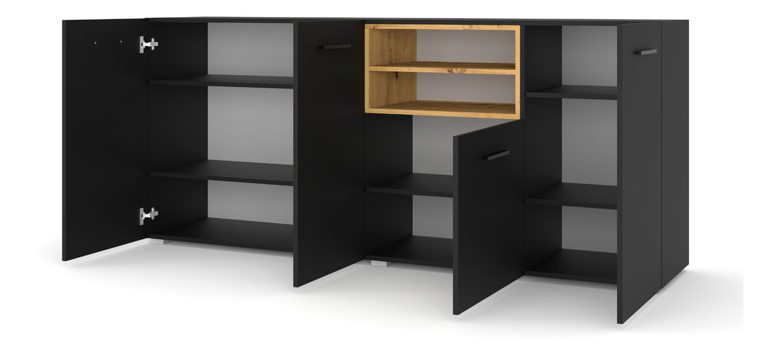 Skříňka Anikka 198 (dub artisan + matná černá)