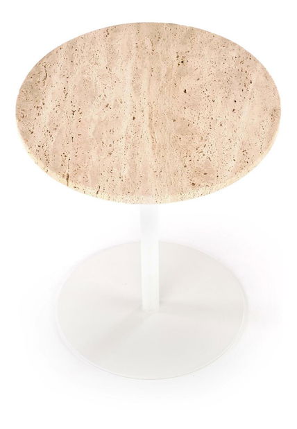 Příruční stolek Terazzo S (travertin + bílá) *výprodej