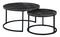 Set 2 ks konferenčních stolků Lastras (černý mramor + černá ocel)