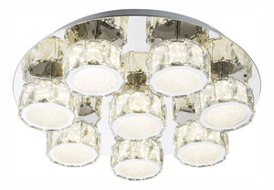 Stropní/nástěnné svítidlo LED Amur 49350D5 (chrom + průhledná)