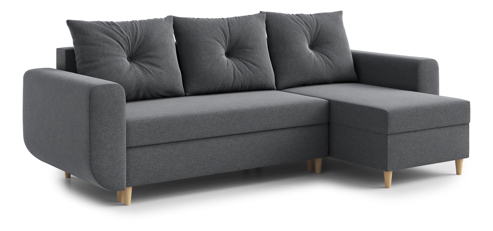  Rohová sedací souprava Eugenie (P) (tmavě šedá)