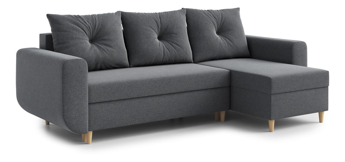  Rohová sedací souprava Eugenie (P) (tmavě šedá)