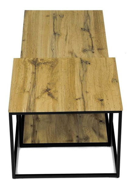 Set 2 konferenčních stolků Crearse (dub divoký)