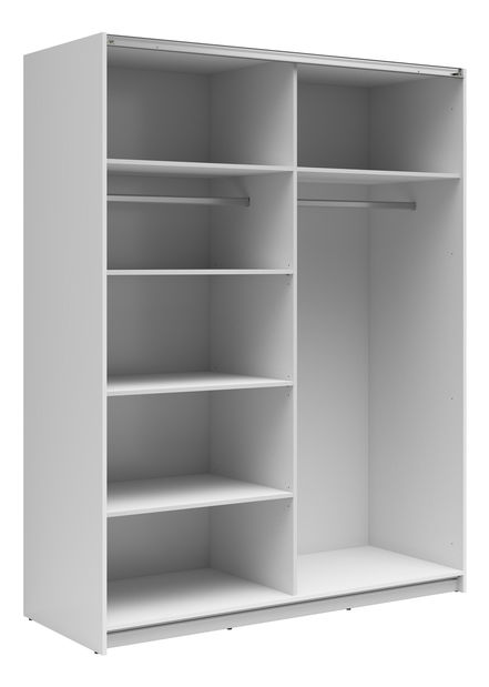 Šatní skříň s posuvnými dveřmi BRW Tetrix 32 (lesk bílý) (se zrcadlem)