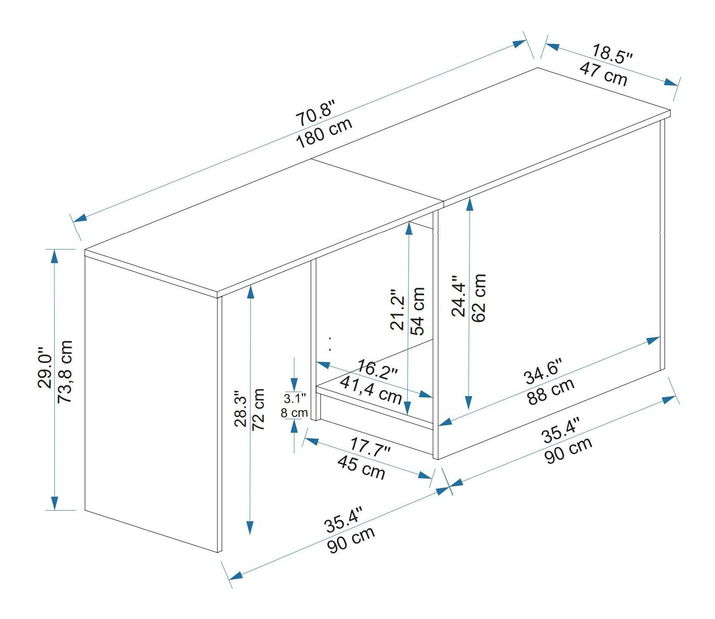 PC stolek Pelavi 1 (ořech světlý + béžová)