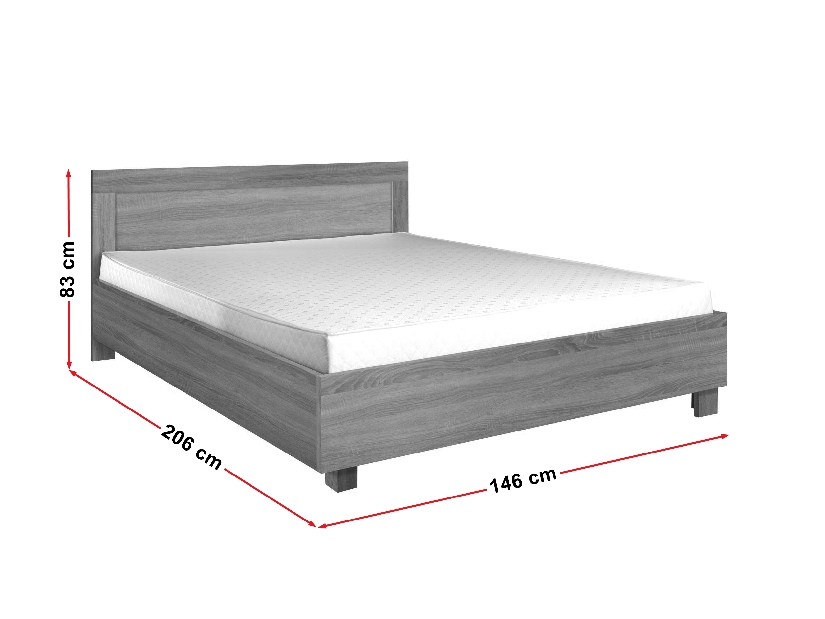 Manželská postel 140 cm Camber C23 (bílá) (s roštem) *bazar