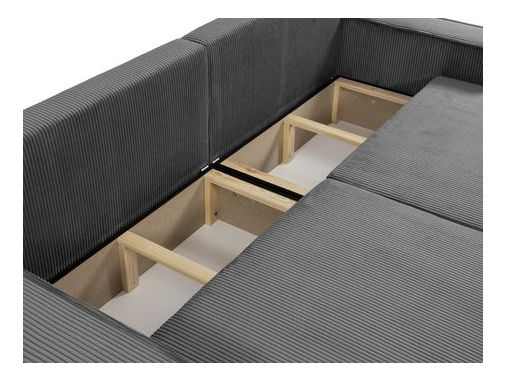 Rozkládací pohovka Kasuna Sztruks (tmavě šedá) (s úl. prostorem)