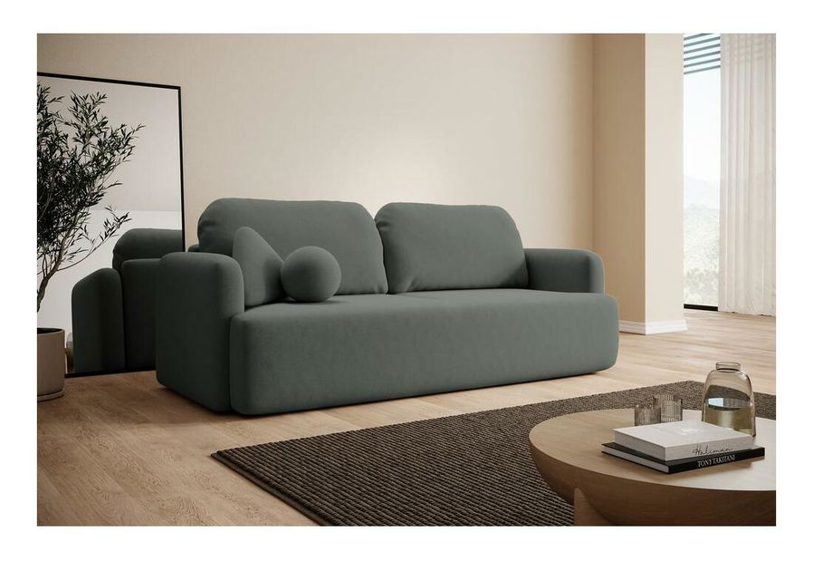 Pohovka trojsedačka Linaki (šedočerná světlejší + černá)