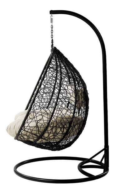 Závěsné křeslo Loma (černá + krémová)