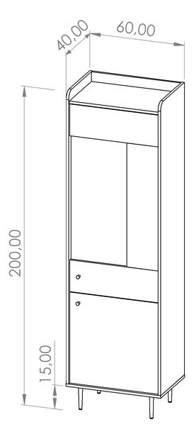 Vitrína Vasecta WIT60 (dub brandy castello)