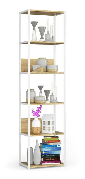 Regál Loriana II (bílá + dub artisan)