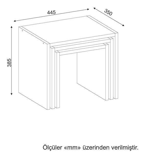 Set konferenčních stolků Zuriel (Bílá)