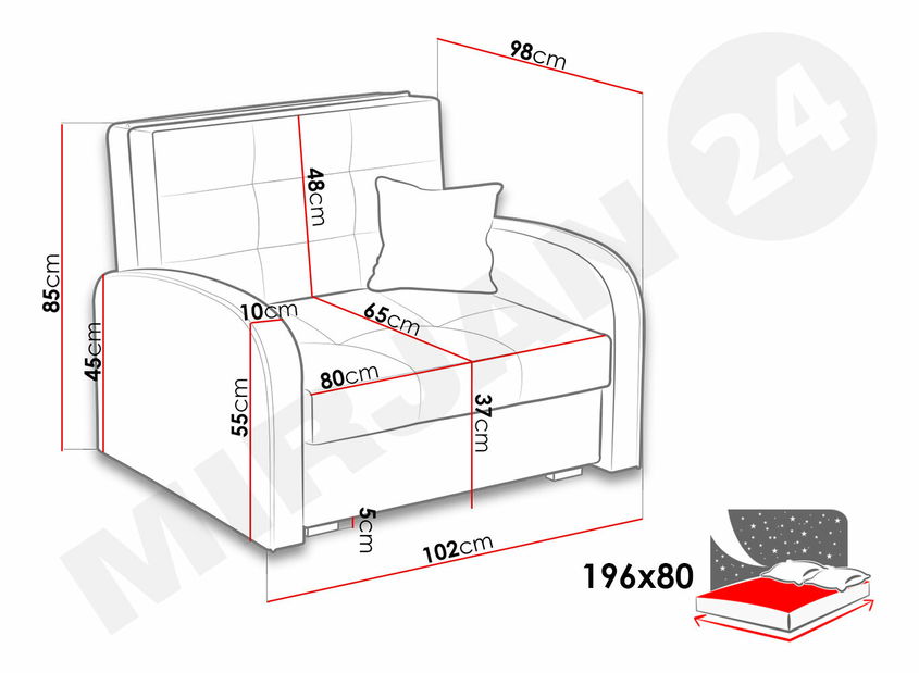 Rozkladací křeslo Clivia Gold I (kronos 26) *výprodej