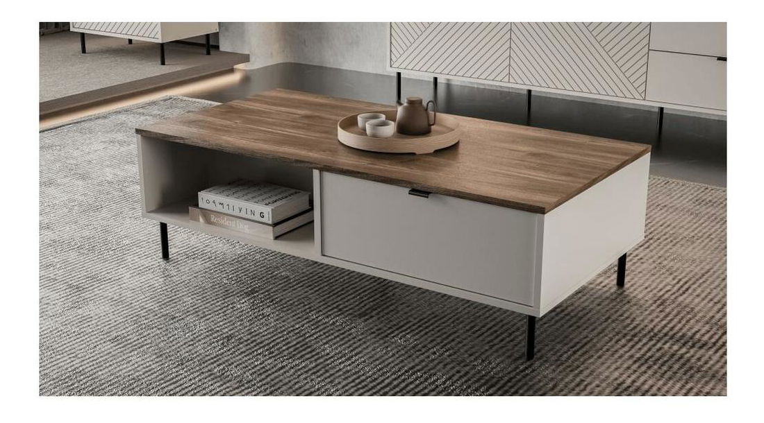 Konferenční stolek Explicaba (kašmír + dub castello)