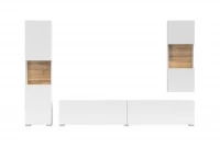 Obývací stěna Avernic Typ 10 (bílá + dub wotan)