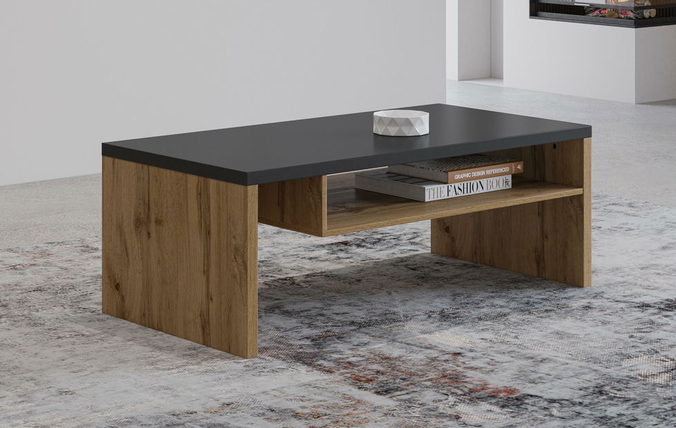 Konferenční stolek Crossroad N99 (dub wotan + černá)